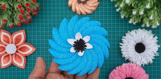 Glitter Foam Paper Flower For Valentine