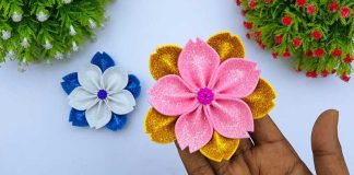 How To Make Glitter Foam Sheet Flowers