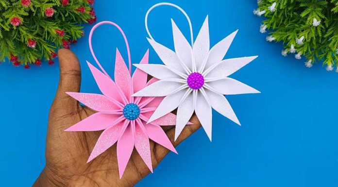 How To Make Christmas Star From Glitter Foam Paper