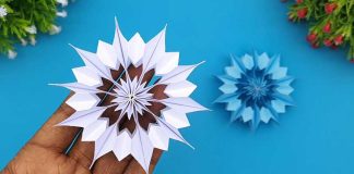 Paper Christmas Snowflakes Making Tutorial With Free Template DIY Christmas Crafts