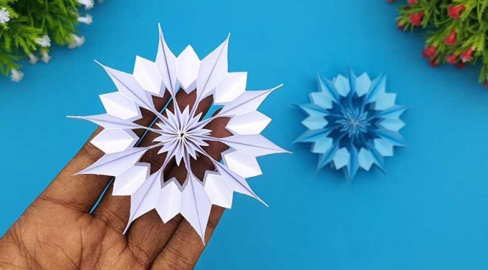 Paper Christmas Snowflakes Making Tutorial With Free Template DIY Christmas Crafts