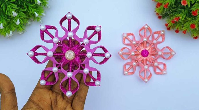 How To Make Glitter Foam Paper Christmas Snowflakes