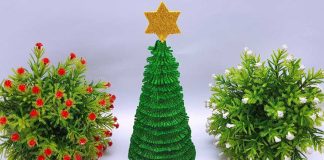 DIY Homemade Christmas Tree From Glitter Foam Sheet