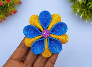 DIY Glitter Foam Sheet Flowers