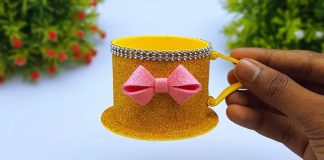 DIY Glitter Foam Sheet Tea Cup